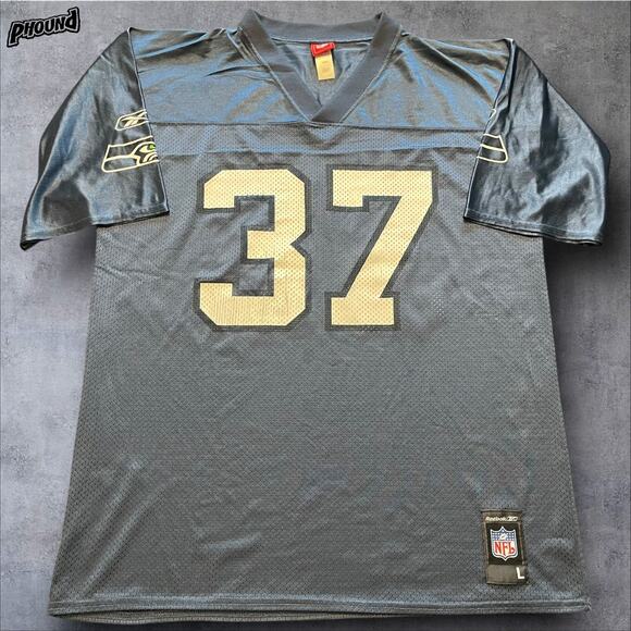 Reebok Seattle Seahawks Shaun Alexander #37 Jersey Size L Blue NFL Football - Picture 1 of 9